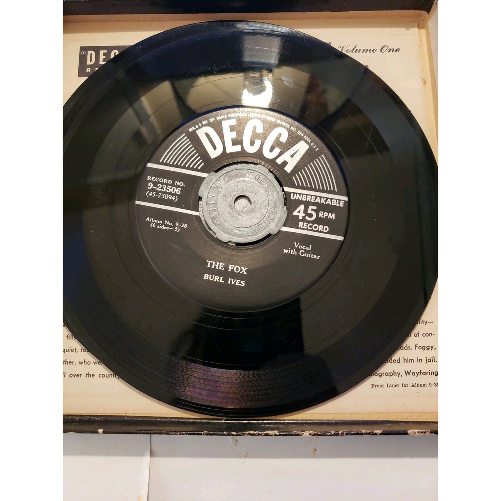 Vintage Burl Ives Collection of Ballads Folk Songs 3 Decca 78 Records 1945 C-6 - Picture 11 of 12